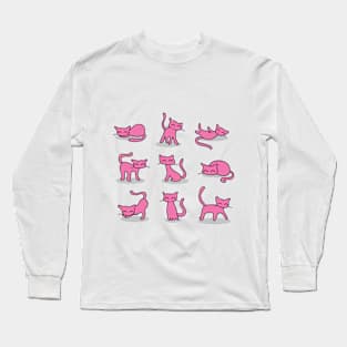 Pink Cats Long Sleeve T-Shirt